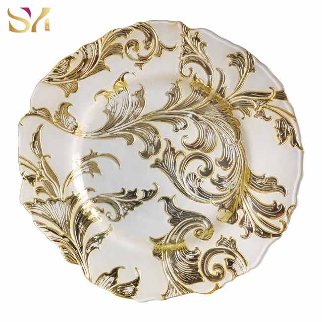 Gold/Silver Flower Shaped Chargers