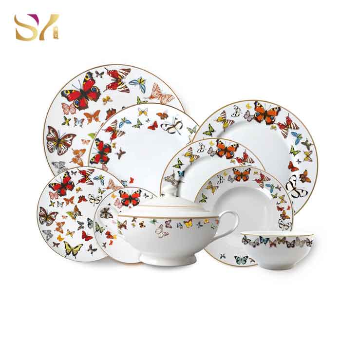 Colourful Butterfly Dinner Plate Set 