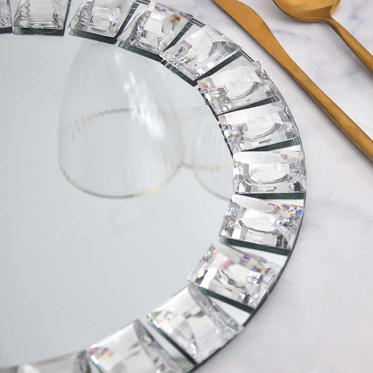 Diamond Underplate Mirror Glass Charger 