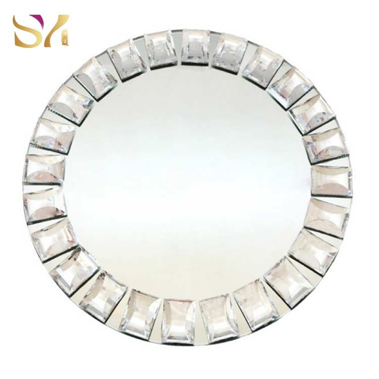 Diamond Underplate Mirror Glass Charger 