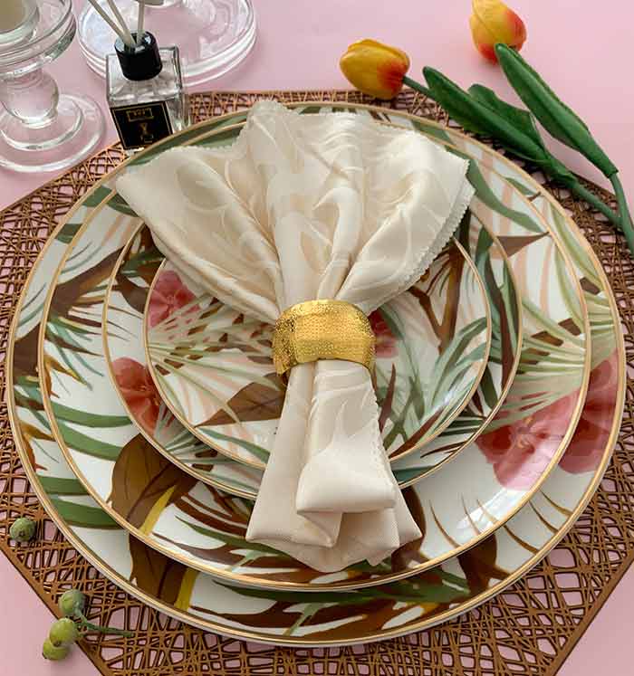 Gold Rim Wedding Green Dinner Plate