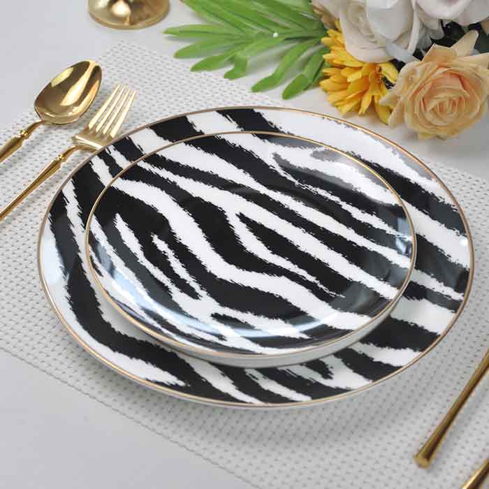 Black Leopard Print Dinnerware Plate