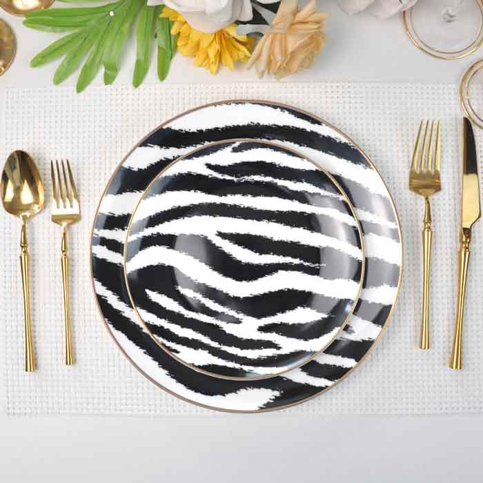 Black Leopard Print Dinnerware Plate