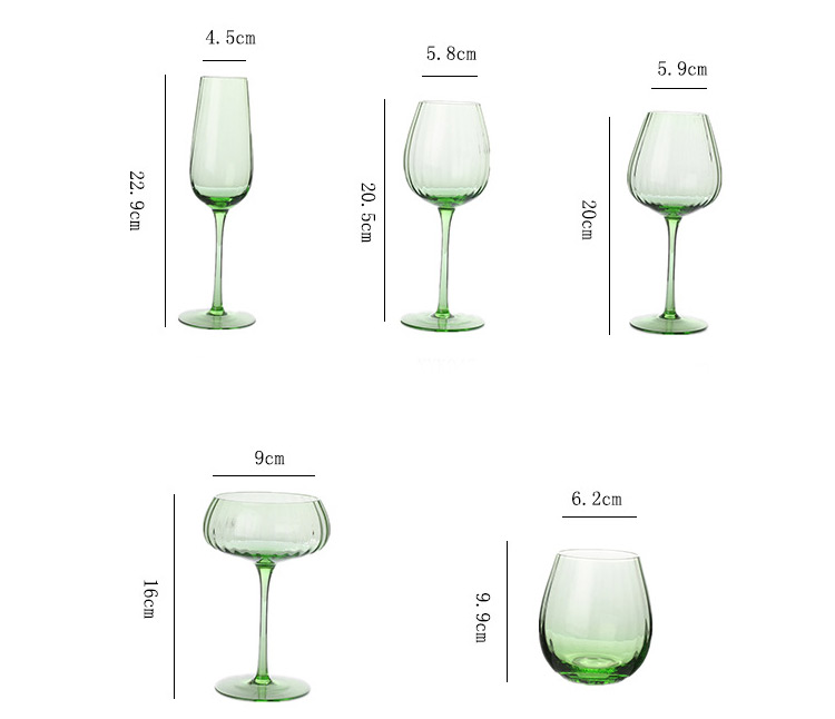 Green Wine Glass Set