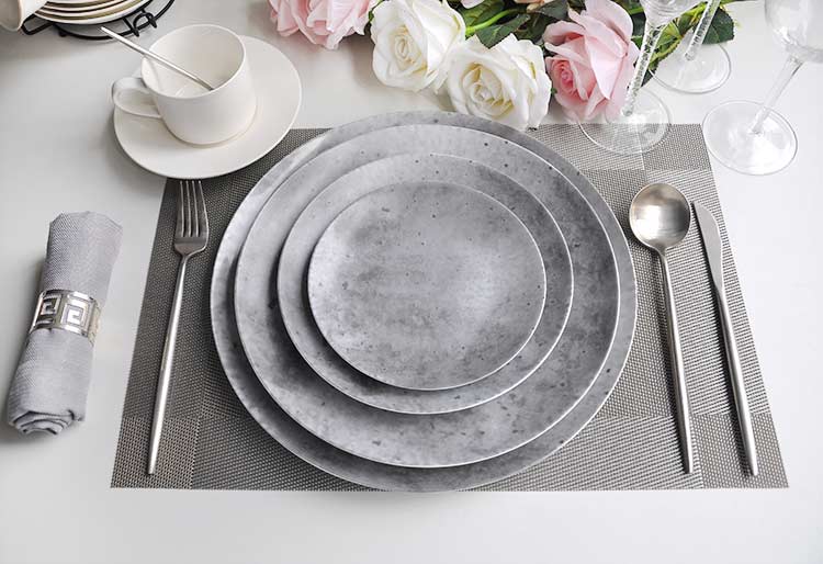 Grey Ceramic Plates Set