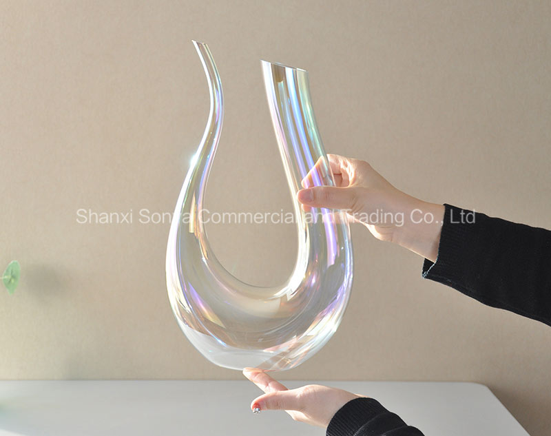 horn U shape rainbow wine decanters