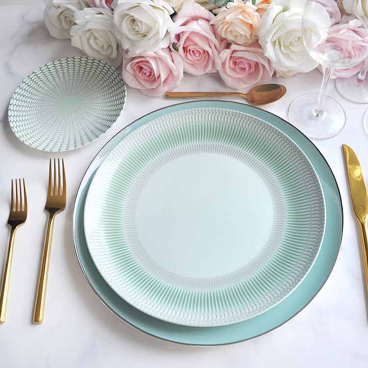 Mint Green Bone China Dinnerware Plate