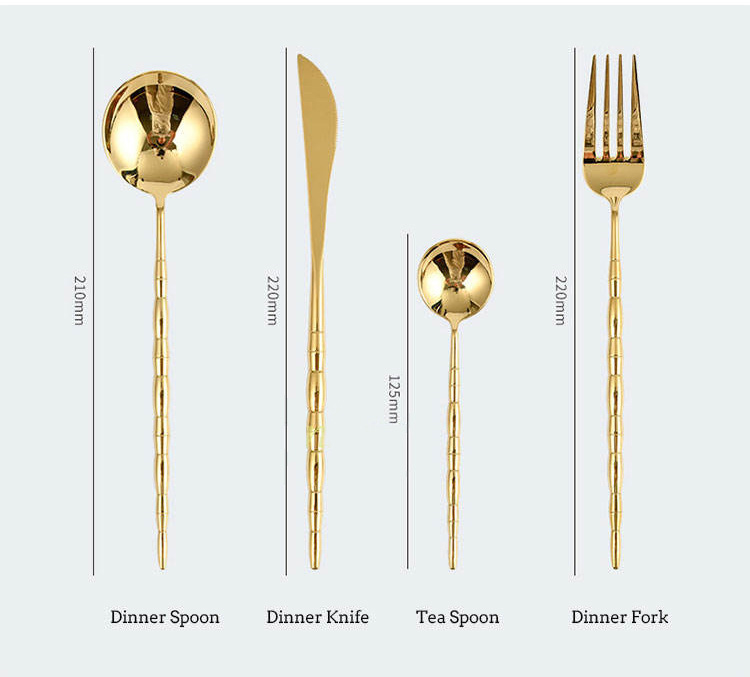 bamboo shape flatware stainless steel cutlery set