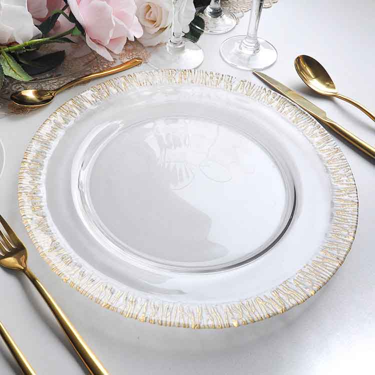 Gold Decorative Clear Chargers Plates