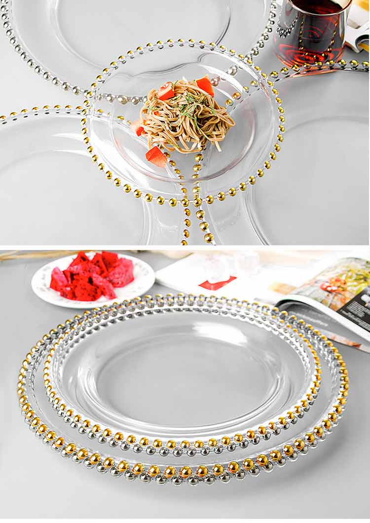 beaded glass charger plates