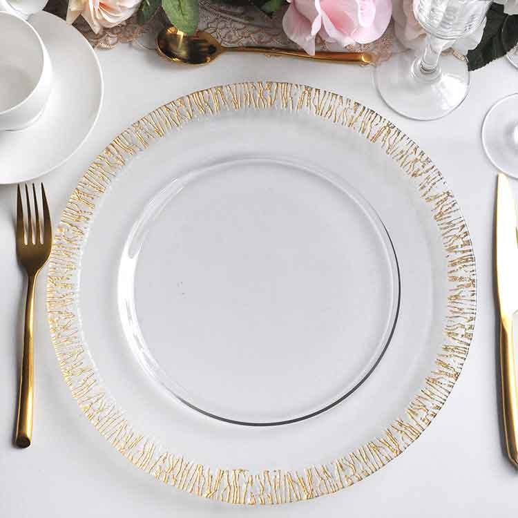 Gold Decorative Clear Chargers Plates