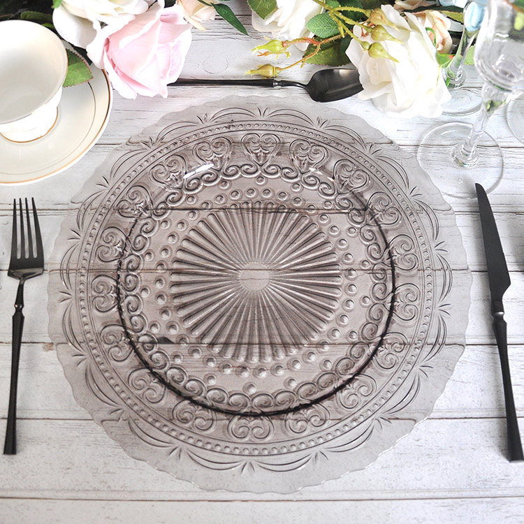 Unique Black Flower Shaped Charger Plate