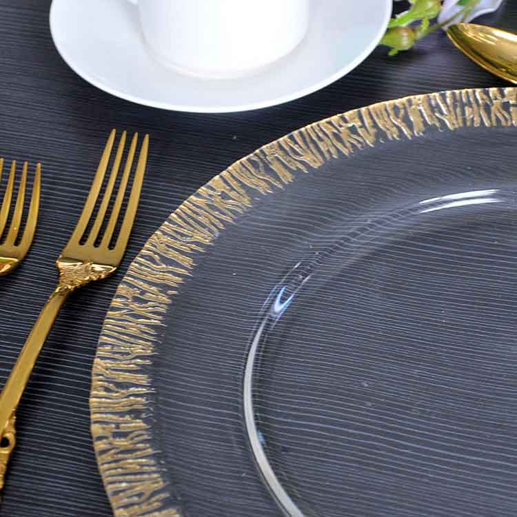 Gold Decorative Clear Chargers Plates