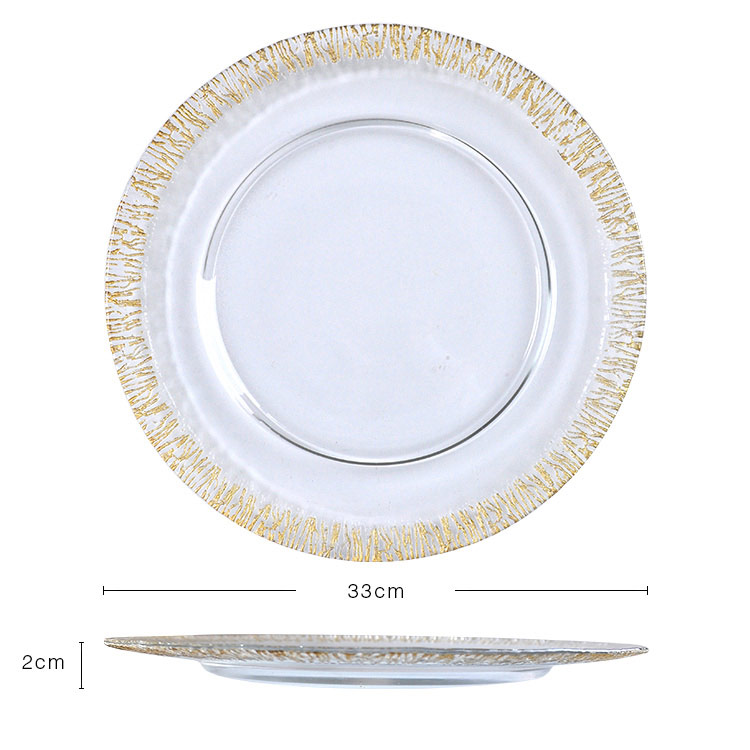 Gold Decorative Clear Chargers Plates