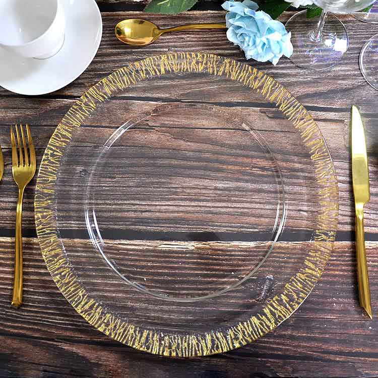 Gold Decorative Clear Chargers Plates