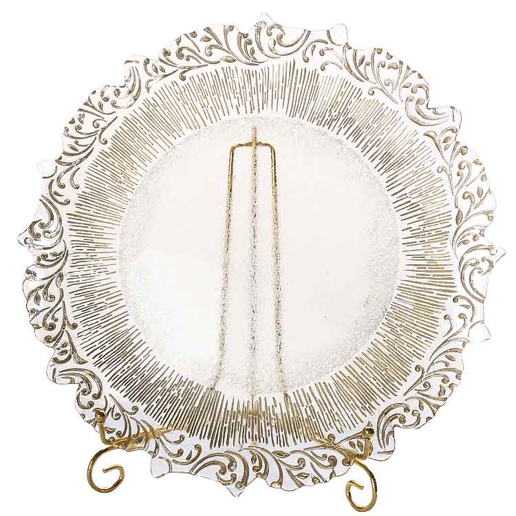 Clear Lace Glass Charger Plate Set