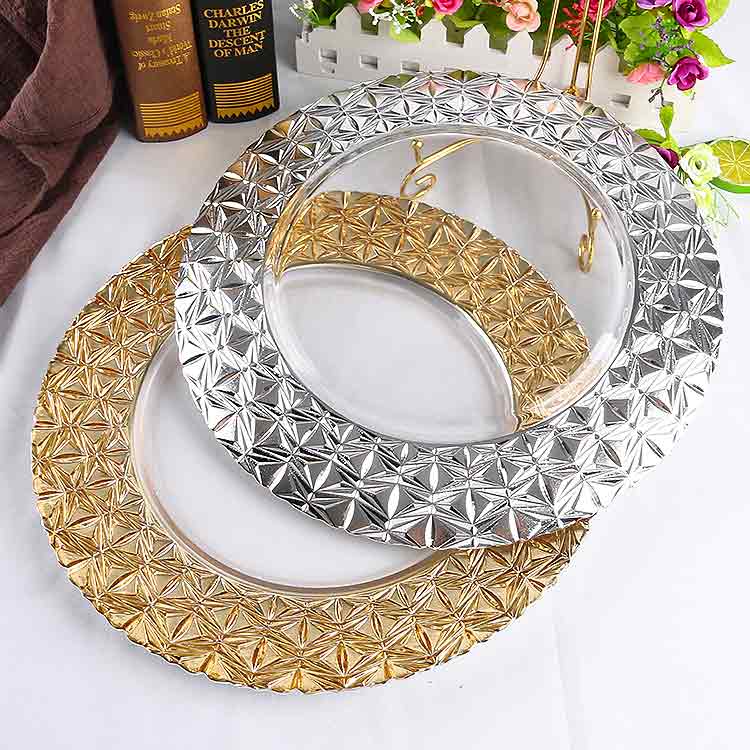 Wedding Glass Braid Charger Plates