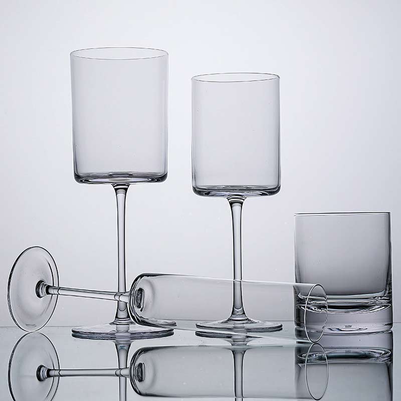 Straight Edge Design Crystal Drinkware set