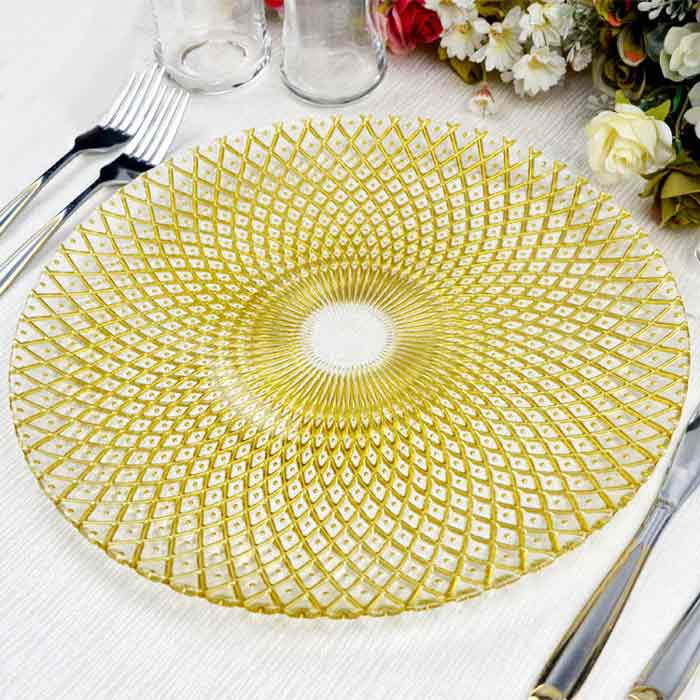 Colourful Stripe Glass Charger Plates