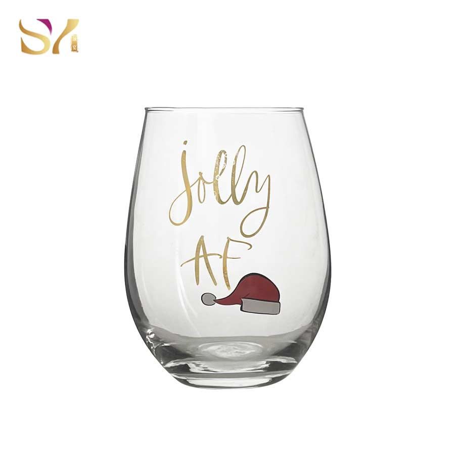 Custom Christmas Stemless Wine Glasses