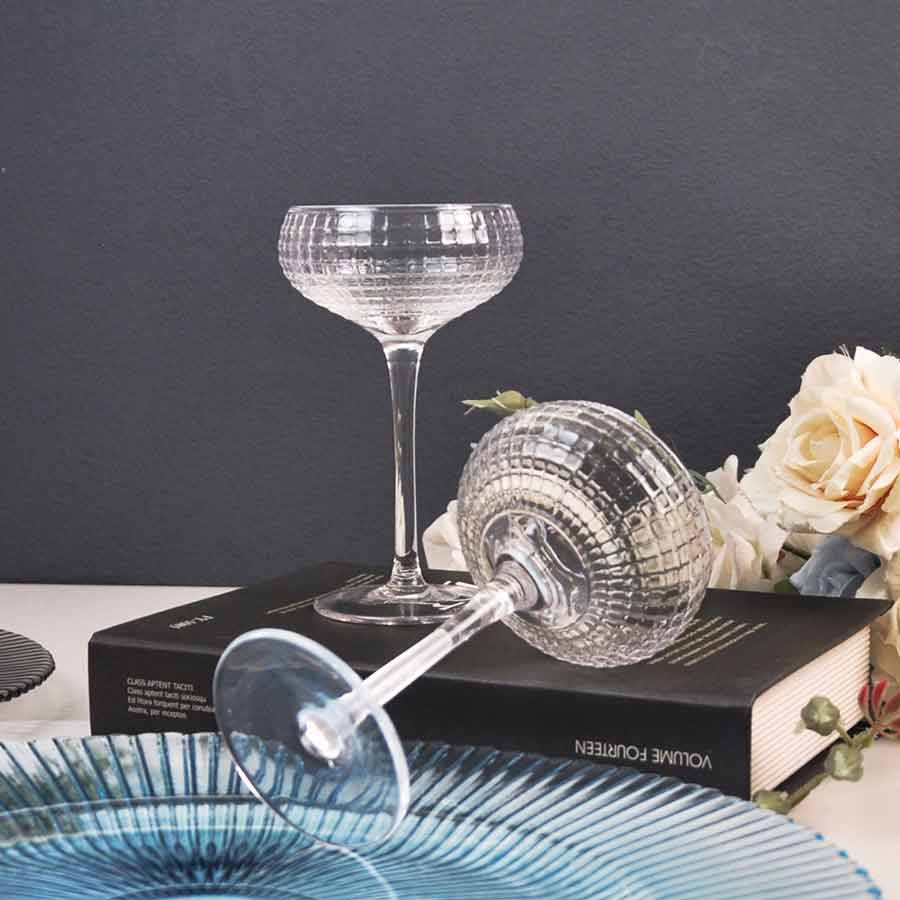 Embossed Plaid Champagne Coupe