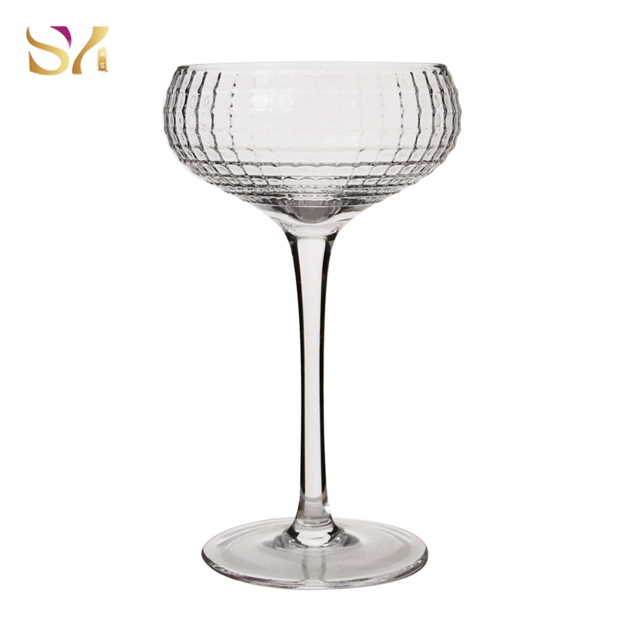 Embossed Plaid Champagne Coupe