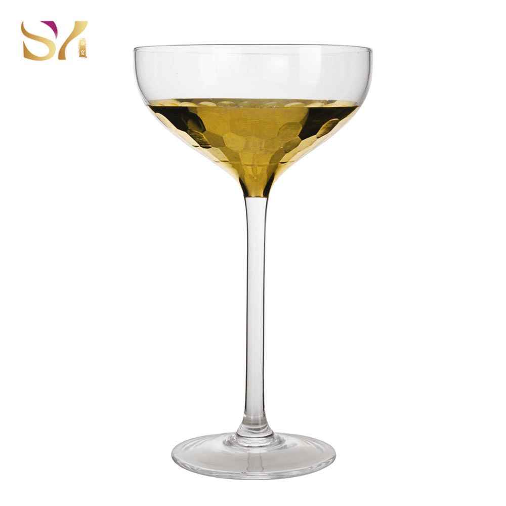 Gold Leaf Crystal Champagne Coupe