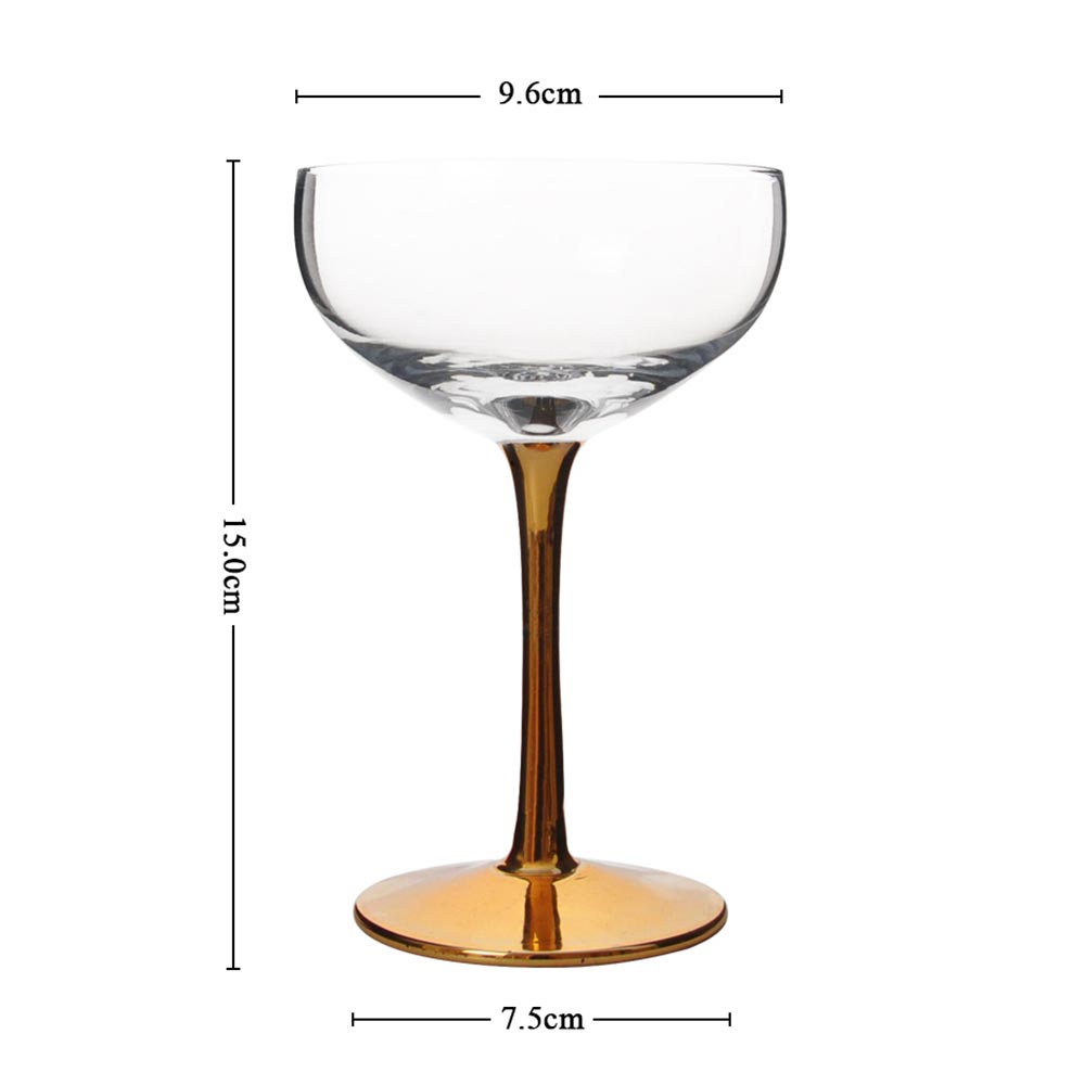 gold stem coupe glasses