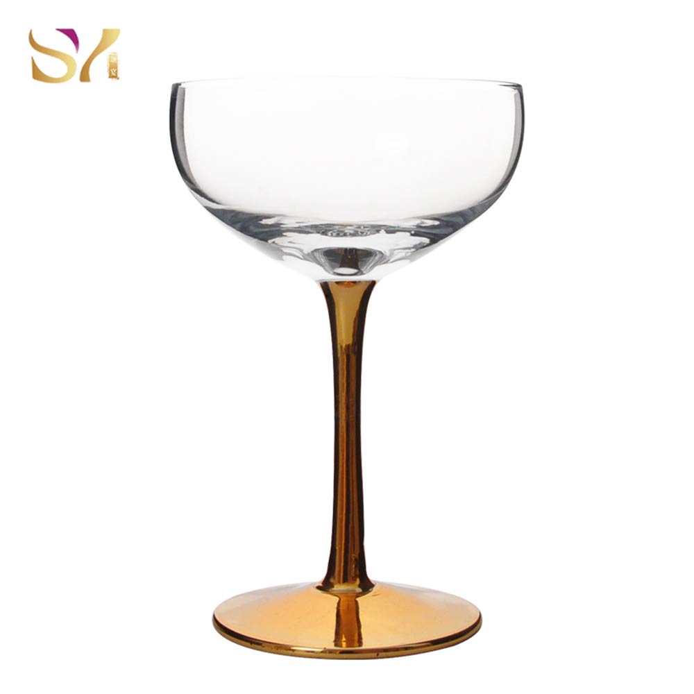 Gold Stem Coupe Glasses