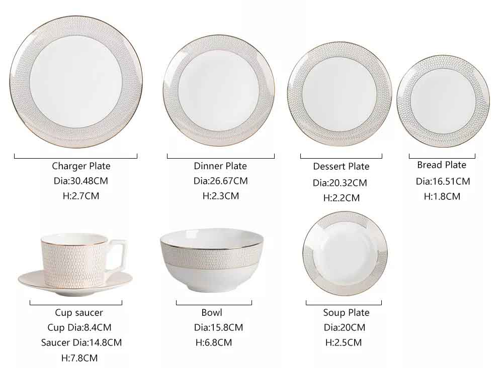 gold ceramic dinner plates for wedding
