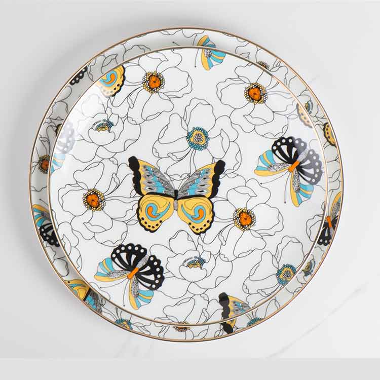 Color Butterfly Ceramic Dinnerware Plate