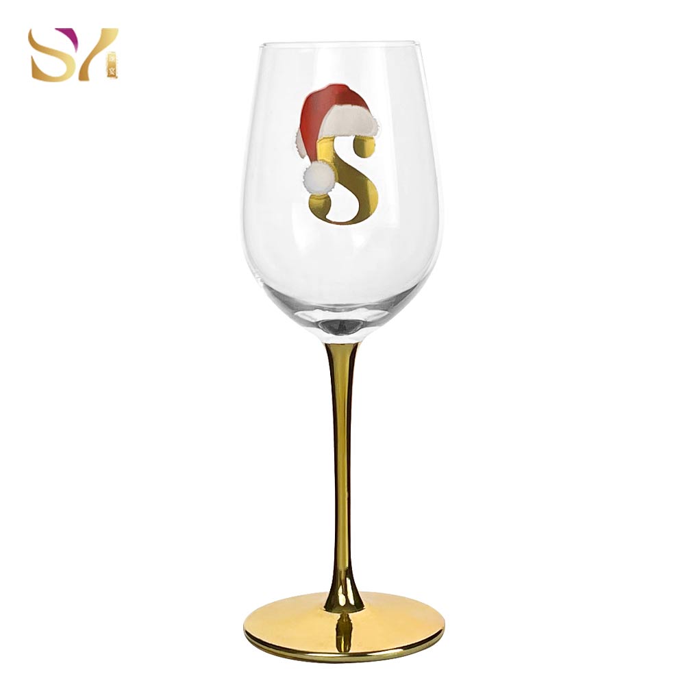 Gold Crystal Christmas Wine Glassware