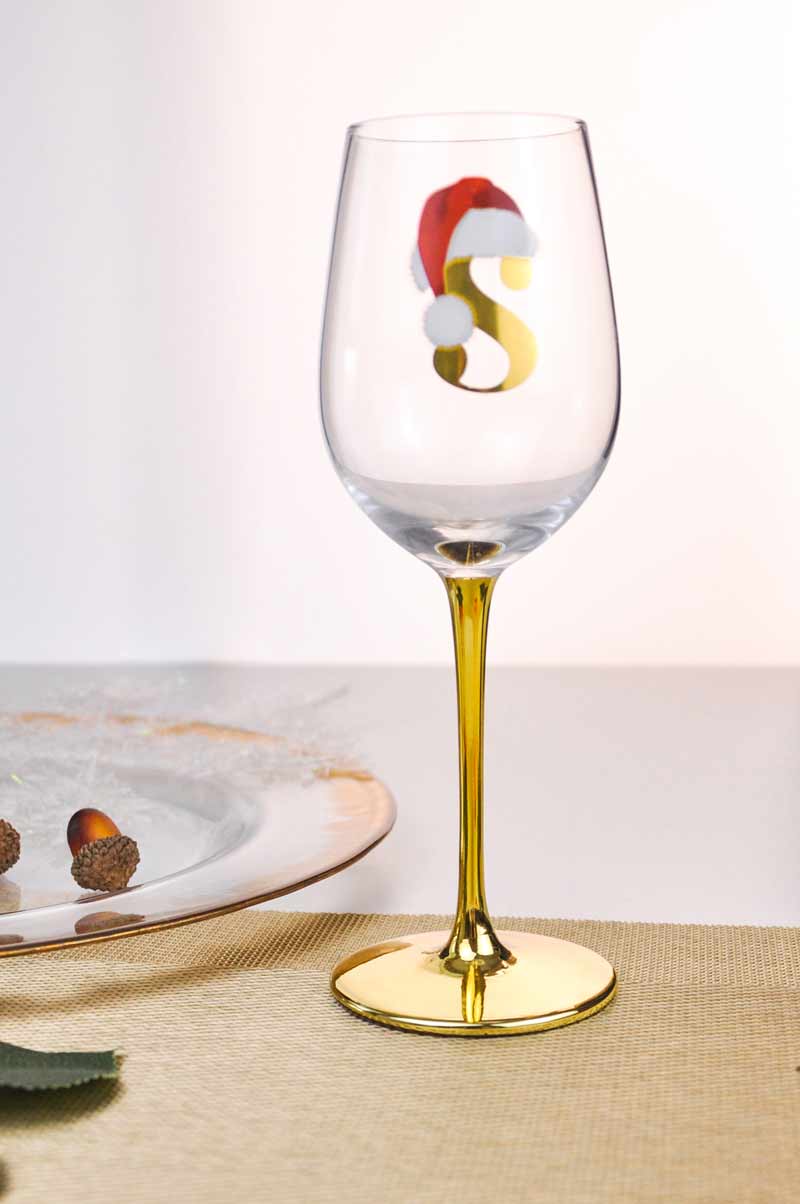 gold crystal christmas wine glassware