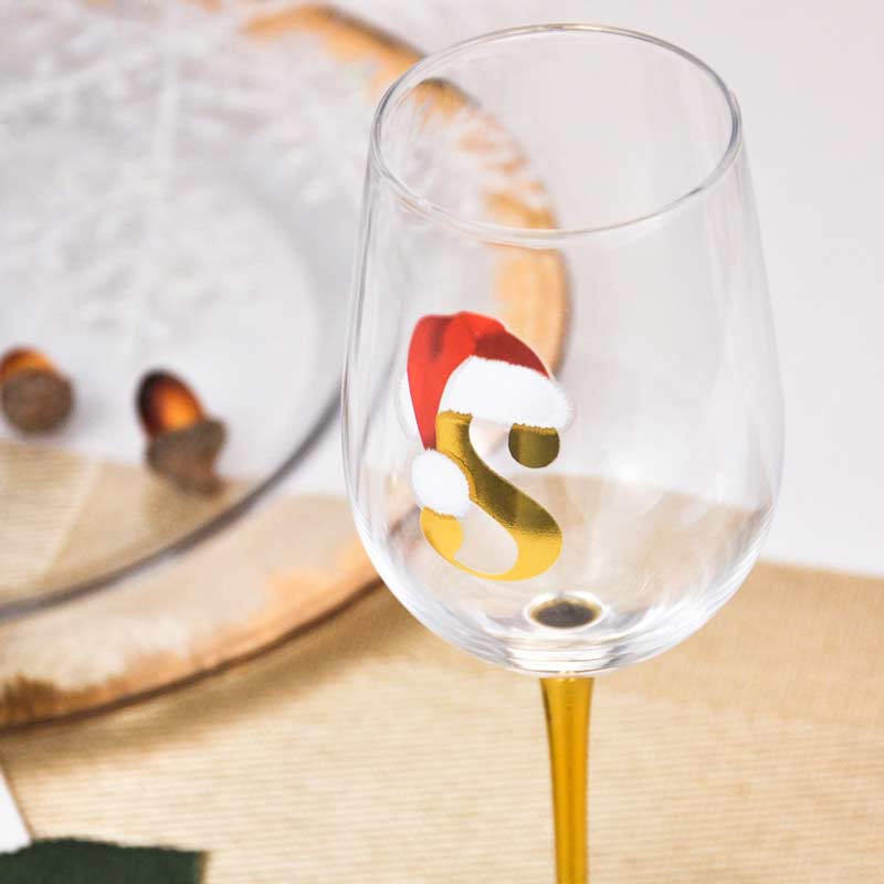 Gold Crystal Christmas Wine Glassware