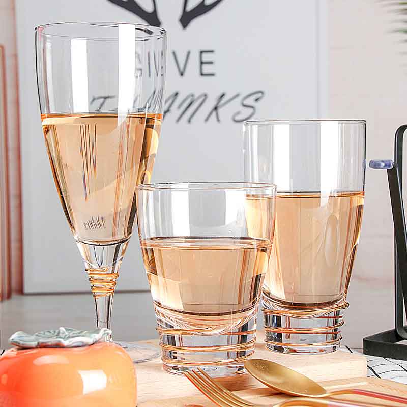 Helix Gold Crystal Wine Glass Set 