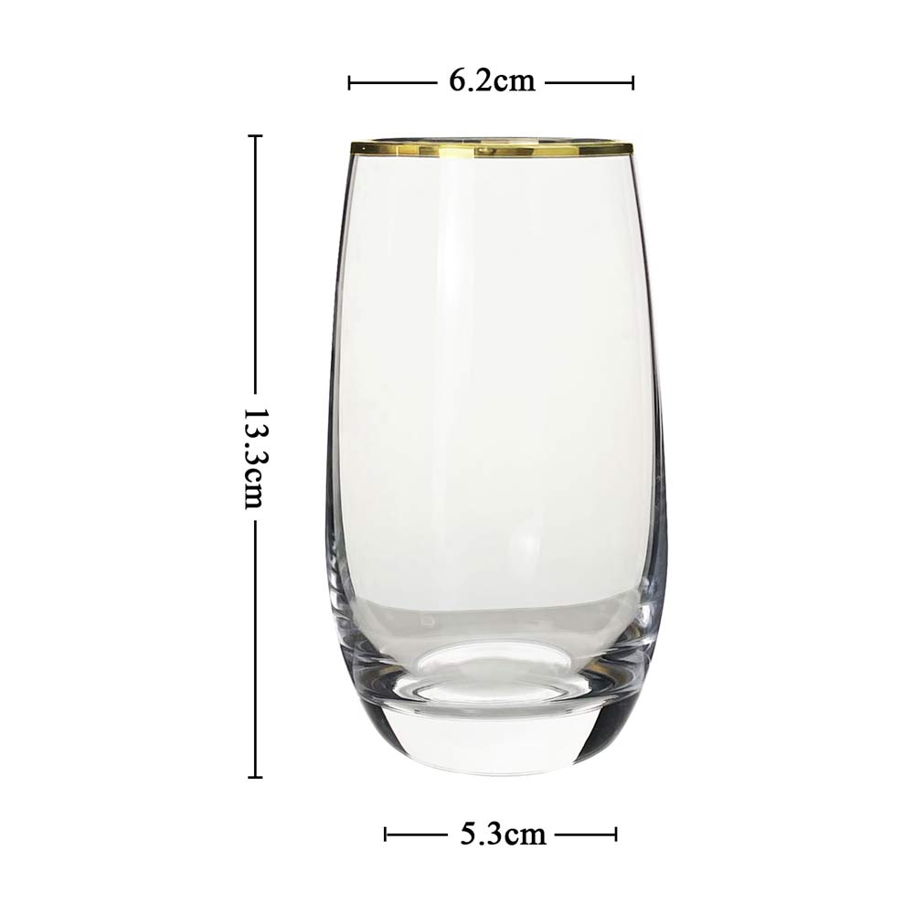 Gold Rim Stemless White Wine Glass