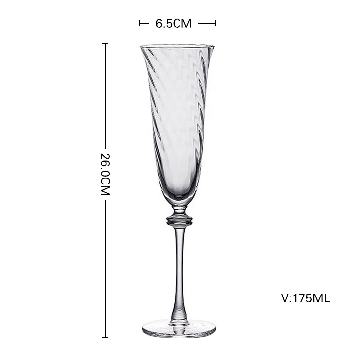 luxury crystal ribbed champagne glasses