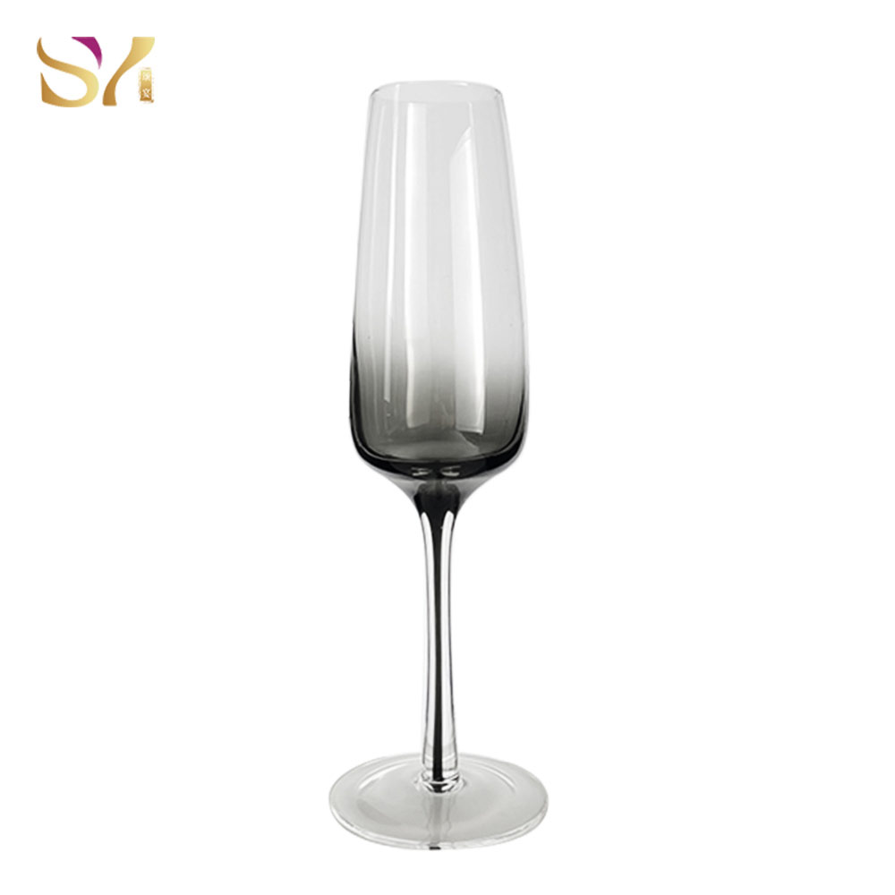 Black Stem Champagne Glasses Flute