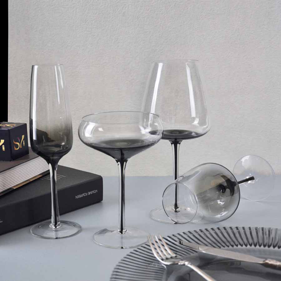 Black Stem Glassware Set