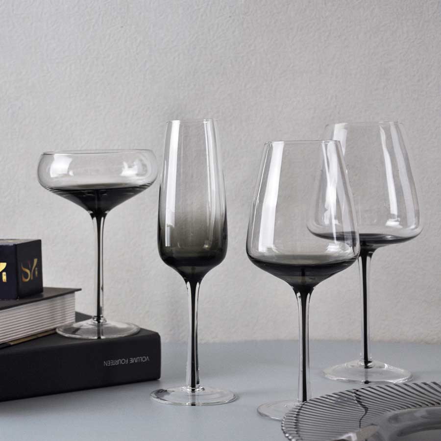 Black Stem Glassware Set