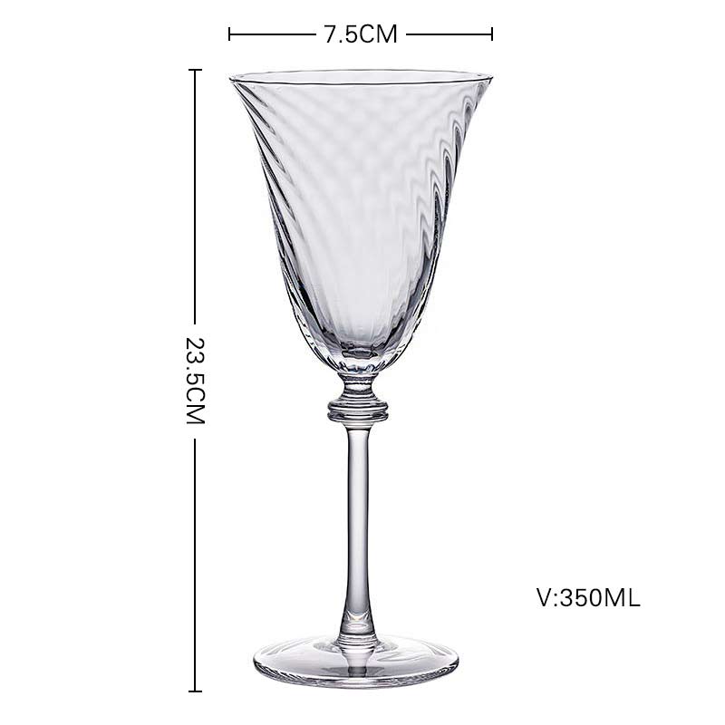 Ribbed Crystal White Wine Glass