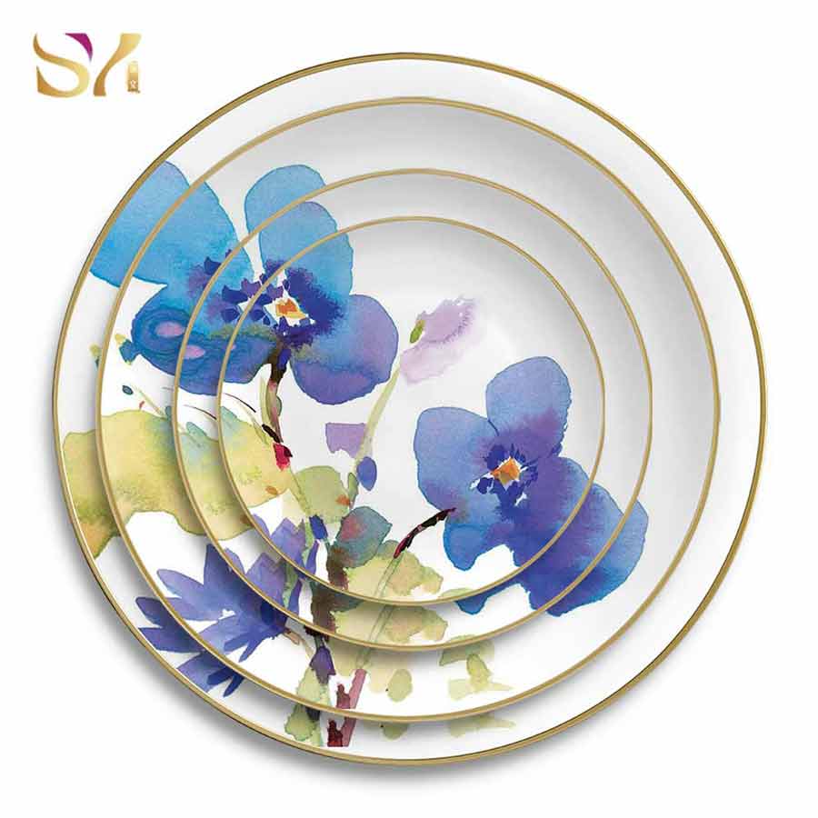 Watercolor Flower Dinnerware Set