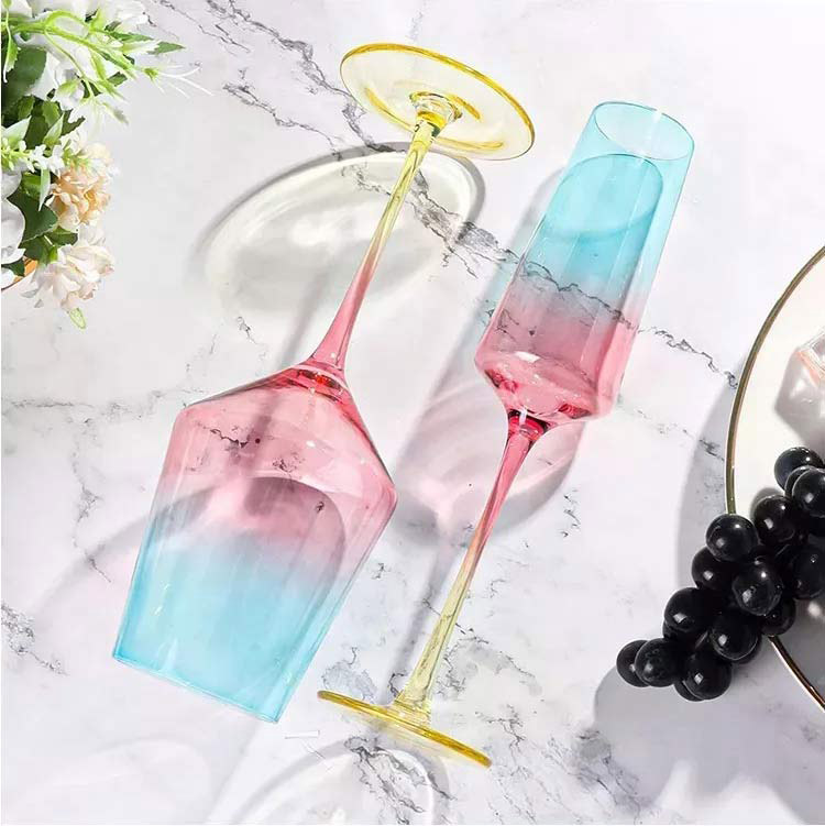 Rainbow Colored Wine Stemware Set