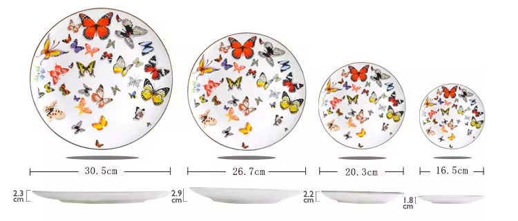 butterfly Bone china wedding charger plates 