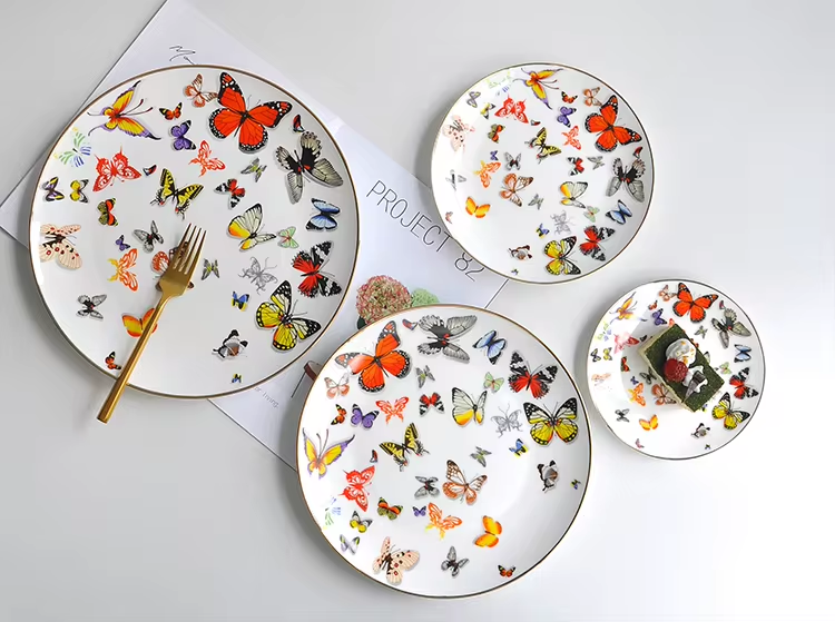 butterfly Bone china wedding charger plates 